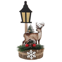 Load image into Gallery viewer, Laser Cut Festive Stag & Robin Ornament On Wooden Block - Derbyshire Gift Centre