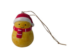 Load image into Gallery viewer, Happy Ceramic Potato Ornament With Santa Hat & Scarf