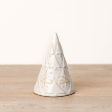 Load image into Gallery viewer, Stoneware Ceramic Patterned Tree Decoration With Natural Glaze