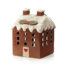 Load image into Gallery viewer, Large Gingerbread House Ceramic Christmas House Candle Holder
