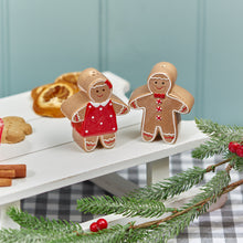 Load image into Gallery viewer, Ceramic Gingerbread Couple Salt & Pepper Shaker Set