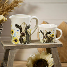 Load image into Gallery viewer, Wraparound Print Cow & Sunflower Ceramic Jug - Derbyshire Gift Centre