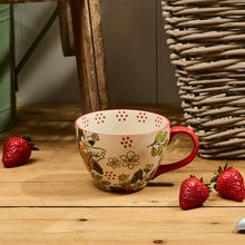 Load image into Gallery viewer, Hand Painted Strawberry Print Debossed Mug