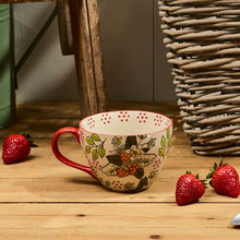 Load image into Gallery viewer, Hand Painted Strawberry Print Debossed Mug