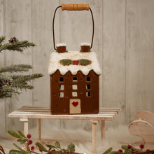 Load image into Gallery viewer, Large Gingerbread House Ceramic Christmas House Candle Holder