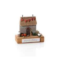 Load image into Gallery viewer, Autumn Cottage Wooden House Block Ornament - Derbyshire Gift Centre
