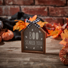 Load image into Gallery viewer, Wooden House Shaped Spooky Plaques - Various Designs
