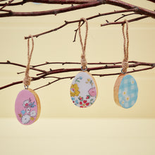 Load image into Gallery viewer, Mango Wood Glazed Decorative Easter Egg Hanging Ornament - Various Styles