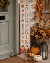 Load image into Gallery viewer, Large Wooden Autumnal Sign - Welcome Home Pumpkin