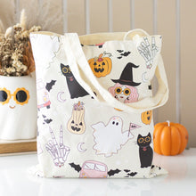 Load image into Gallery viewer, Groovy Ghost Print Polycotton Tote Bag