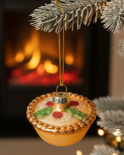 Load image into Gallery viewer, Small Glass Mince Pie Christmas Tree Ornament