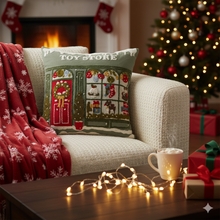 Load image into Gallery viewer, Large Toy Store Square Cushion With All Over Embroidery