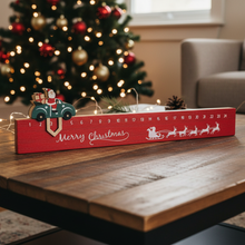 Load image into Gallery viewer, Wooden Santa In Car Reusable Christmas Countdown Block
