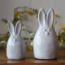 Load image into Gallery viewer, Hand Cast Terracotta Ceramic Bunnies In Natural White Glaze - Various Sizes
