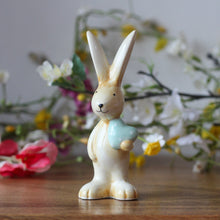Load image into Gallery viewer, Ceramic Bunny With Blue Heart Ornament