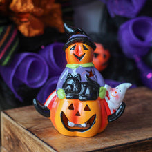 Load image into Gallery viewer, Ceramic LED Multicoloured Light Up Pumpkin Ornament