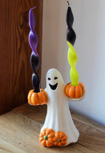 Load image into Gallery viewer, Large Ghost Holding Pumpkins Candle Holder