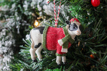 Load image into Gallery viewer, Resin Cow In Festive Clothing Ornament