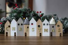 Load image into Gallery viewer, Large Wooden Christmas Block Sign With Knitted Hats