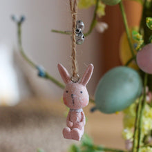 Load image into Gallery viewer, Mini Hanging Bunny With Bells Easter Tree Decoration