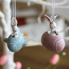 Load image into Gallery viewer, Resin Hanging Bunny In Airplane or Boat Ornament - Various Colours