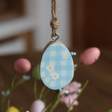 Load image into Gallery viewer, Mango Wood Glazed Decorative Easter Egg Hanging Ornament - Various Styles