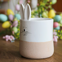 Load image into Gallery viewer, Ceramic White Rabbit Pot With Sand Finish Base