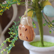 Load image into Gallery viewer, Hanging Hot Cross Bun Sitting Bunny Ornament - Derbyshire Gift Centre