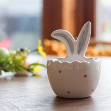 Load image into Gallery viewer, Bunny Ear Egg Shaped Easter Bowl With Polka Dots