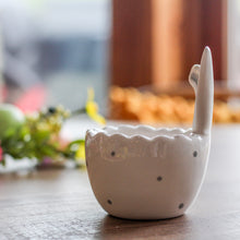 Load image into Gallery viewer, Bunny Ear Egg Shaped Easter Bowl With Polka Dots
