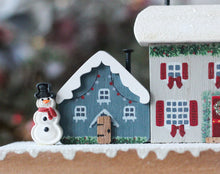 Load image into Gallery viewer, Wooden 'Holly Lane' Festive Street Ornament With Bottlebrush Trees