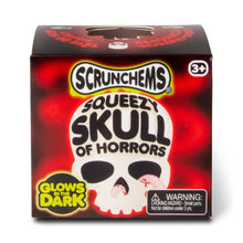 Load image into Gallery viewer, Scrunchems Golw In The Dark Squeezy Skull of Horros