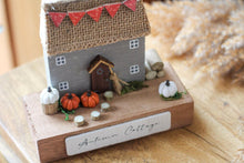 Load image into Gallery viewer, Autumn Cottage Wooden House Block Ornament - Derbyshire Gift Centre