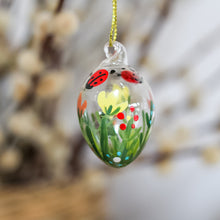 Load image into Gallery viewer, Mini Glass Egg With Ladybirds
