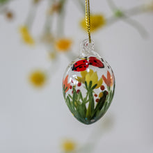 Load image into Gallery viewer, Mini Glass Egg With Ladybirds