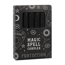 Load image into Gallery viewer, 12 Black Spell Candles - 'Protection'