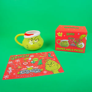 Official 'The Grinch' Head Shaped Mug & Puzzle