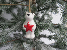 Load image into Gallery viewer, Ceramic Polar Bear With Star Ornament
