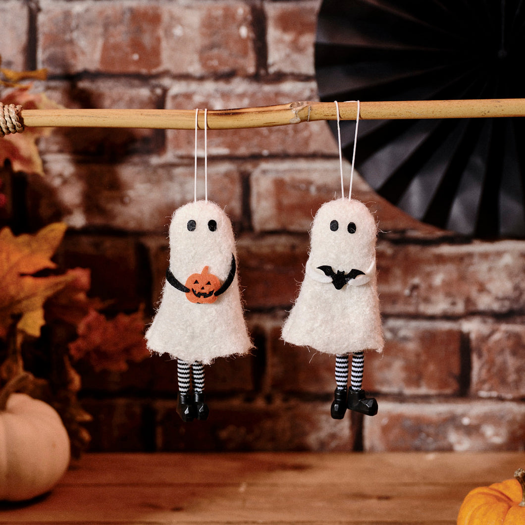 Cute Hanging Felted Wool Ghosts With Dangly Legs - Various Designs