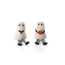 Load image into Gallery viewer, Cute Sitting Felted Wool Ghosts With Dangly Legs - Various Designs
