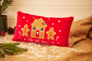 'Lets Get Cosy' Embroidered Christmas Cushion