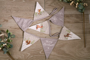 Festive Woodland Embroidered Bunting
