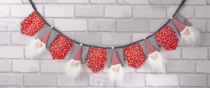 Festive 3D Red, White & Grey Gonk Bunting