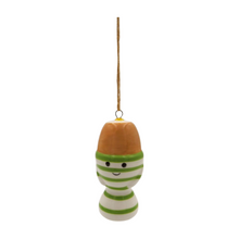 Load image into Gallery viewer, Ceramic Happy Egg Cup Hanging Ornament - Derbyshire Gift Centre
