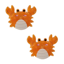 Load image into Gallery viewer, Red Cuckoo Set of Hair Clips - Crab Design
