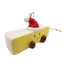 Load image into Gallery viewer, Festive Brie With Santa Hat Ornament
