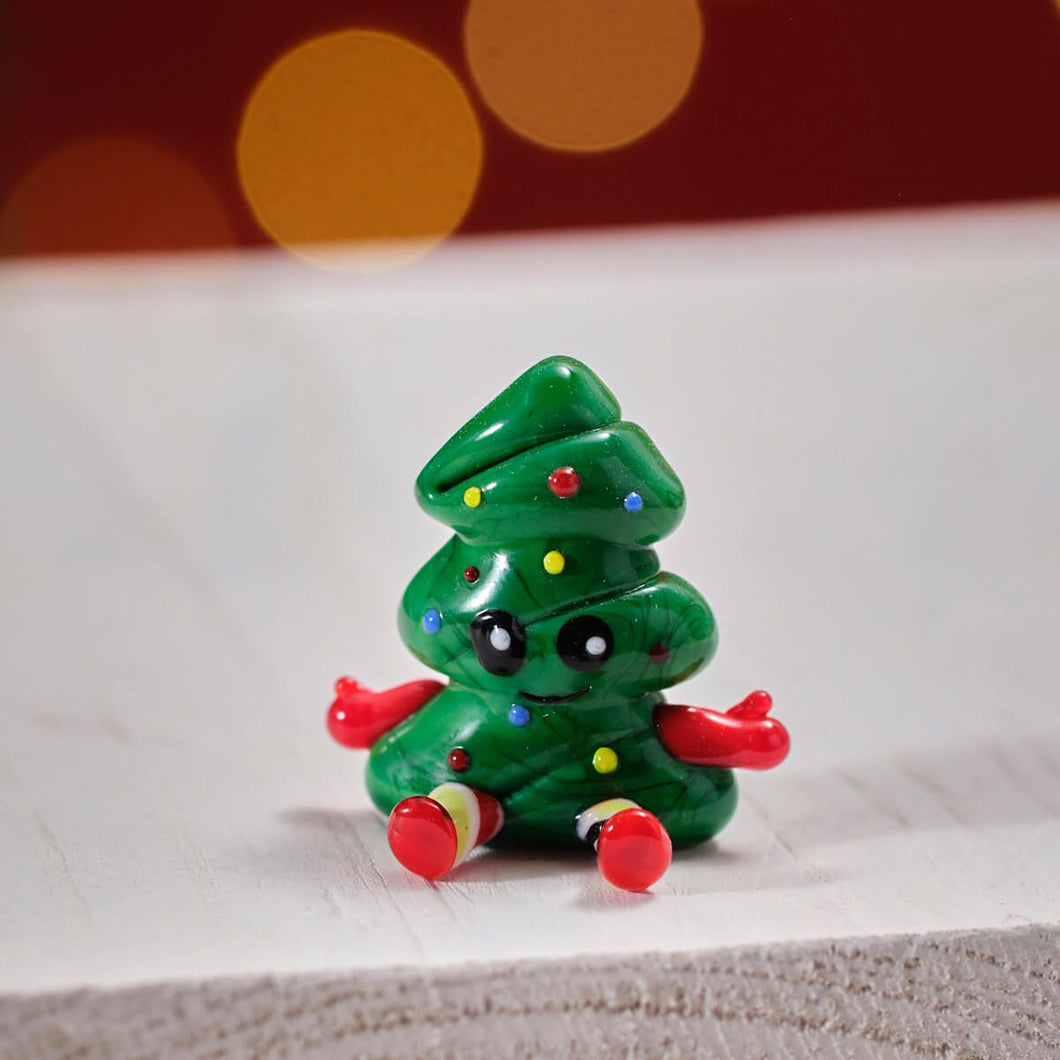 Handblown Glass Happy Christmas Tree Decoration