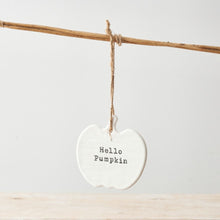 Load image into Gallery viewer, &#39;Hello Pumpkin&#39; Porcelain Embossed Pumpkin

