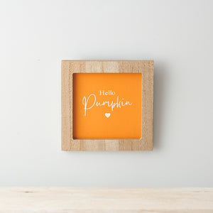 'Hello Pumpkin' Small Wooden Plaque