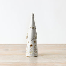 Load image into Gallery viewer, Ceramic LED Light Up Santa Ornament With Cut Out Stars
